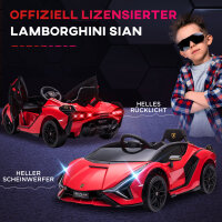 Kinderfahrzeug 12V 2 Fahrmodi Lamborghini SIAN SUV-Auto-Spielzeug Elektroauto mit Fernbedienung Musik(MP3/USB) Licht 37-60 Monate Metall Rot 108 x 62 x 40 cm