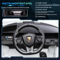 Kinderfahrzeug 12V 2 Fahrmodi Lamborghini SIAN SUV-Auto-Spielzeug Elektroauto mit Fernbedienung Musik(MP3/USB) Licht 37-60 Monate Metall Weiß 108 x 62 x 40 cm