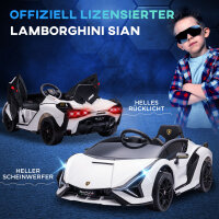 Kinderfahrzeug 12V 2 Fahrmodi Lamborghini SIAN SUV-Auto-Spielzeug Elektroauto mit Fernbedienung Musik(MP3/USB) Licht 37-60 Monate Metall Weiß 108 x 62 x 40 cm