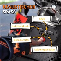 12V Kinder-Motorrad mit Stützrädern, LED-Lichtern, Musik, USB, Elektro-Motorrad für Jungen und Mädchen, Gelb