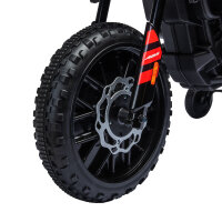 12V Kinder-Motorrad mit Stützrädern, LED-Lichtern, Musik, USB, Elektro-Motorrad für Jungen und Mädchen, Weiß