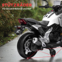 Elektro-Kindermotorrad, Honda, 3 km/h, Musik & Licht, 3-6 Jahre, bis 30 kg, Weiß