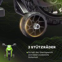 Elektro-Motorrad für Kinder, 6V Batterie-Antrieb, Stützräder, Hupe, Startgeräusch, 3-8 Jahre, Grün