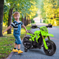 Elektro-Motorrad für Kinder, 6V Batterie-Antrieb, Stützräder, Hupe, Startgeräusch, 3-8 Jahre, grün