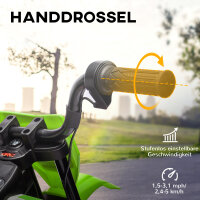 Elektro-Motorrad für Kinder, 12V Kindermotorrad mit Musik, Kinderfahrzeug mit Trainingsrädern, 3-6 Jahre, Grün
