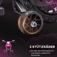 Elektro-Motorrad für Kinder, 12V Kindermotorrad mit Stützrädern, Kinderfahrzeug mit Hupe und Startgeräusch, 3 km/h, Rosa