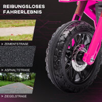 Elektro-Motorrad für Kinder, 12V Kindermotorrad mit Stützrädern, Kinderfahrzeug mit Hupe und Startgeräusch, 3 km/h, Rosa