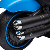 elektrisches Kindermotorrad, elektrisches Kinderfahrzeug, mit Scheinwerfer, 3 km/h, blau + schwarz
