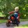 Elektro-Kindermotorrad mit Scheinwerfer, abnehmbare Stützräder, 76x42x57 cm, Rot/Schwarz
