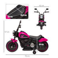 Elektro-Kindermotorrad mit Stützrädern, Scheinwerfer, 1,5 bis 3 km/h, für Kinder 1,5 bis 3 Jahren, pink