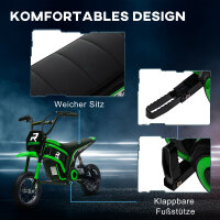Elektro-Kindermotorrad, 24V Motor, einstellbare Geschwindigkeit, Musik & Lichter, Grün