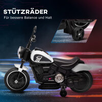 Elektro-Kindermotorrad, LED-Scheinwerfer, abnehmbare Stützräder, bequemer Sitz, Rot/Schwarz