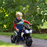 Elektro-Kindermotorrad, Lichter & Geräusche, 3 km/h, wiederaufladbar, Kunststoff & Metall, Blau/Weiß
