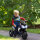 Elektro-Kindermotorrad, Lichter & Geräusche, 3 km/h, wiederaufladbar, Kunststoff & Metall, Blau/Weiß
