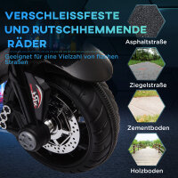 Elektro-Kindermotorrad, Lichter & Geräusche, 3 km/h, wiederaufladbar, Kunststoff & Metall, Schwarz/Rot