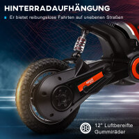 Elektro-Motorrad für Kinder, 24V Kindermotorrad mit Hupe, Leuchte, mit Drehgriff-Gashebel, 8-16 km/h, 8-12 Jahre, Rot