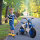 Kindermotorrad, Elektromotorrad, 45 Min Fahrzeit, mit Stützrädern, ab 3 Jahren, blau+weiß, 106,5 x 51,5 x 68cm