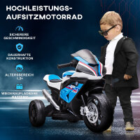 Kindermotorrad, Elektromotorrad, Scheinwerfer, 3 Musikmodi, für Kinder 1,5-5 Jahre, blau, 82,5 x 42 x 54cm