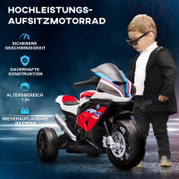 Kindermotorrad, Elektromotorrad, Scheinwerfer, 3 Musikmodi, für Kinder 1,5-5 Jahre, Rot, 82,5 x 42 x 54cm
