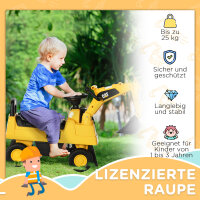 Kinderbagger, Rutscher, bedienbare Schaufel, Kippschutz, rutschfeste Räder, gelb+schwarz, 85 x 27,5 x 47,5 cm