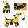 Kinderbagger, Rutscher, bedienbare Schaufel, Kippschutz, rutschfeste Räder, gelb+schwarz, 85 x 27,5 x 47,5 cm