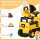 Kinderbagger, Rutscher, bedienbare Schaufel, Kippschutz, rutschfeste Räder, gelb+schwarz, 85 x 27,5 x 47,5 cm