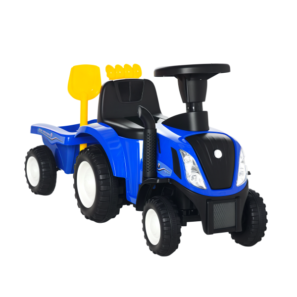 Rutsch-Traktor mit Anhänger, Hupe, Sandspielzeug, ab 1 Jahr, Kunststoff+Metall, blau, 91 x 29 x 44cm