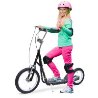 Kinderroller 16/12 Zoll Scooter Tretroller mit Bremsen...