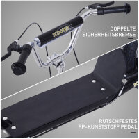 Kinderroller 16/12 Zoll Scooter Tretroller mit Bremsen Cityroller Kickboard Kinder Roller für 5+ Jahre Kinder Schwarz 135 x 58 x 92-100 cm