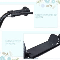 Kinderroller mit Hinterbremse Kickscooter 12 Zoll Tretroller Roller Scooter Cityroller für Kinder Kickboard Höhenverstellbar Stahl EVA Schwarz 120 x 52 x 80-88 cm
