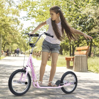 Kinderroller mit Luftreifen Kickscooter Scooter Tretroller Cityroller für Kinder Kickboard 16 Zoll ab 5 Jahre Höhenverstellbar Rosa 143 x 58 x 92-100 cm