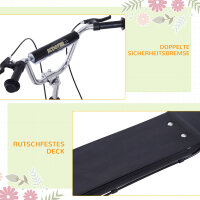 Kinderroller mit Luftreifen Kickscooter Scooter Tretroller Cityroller für Kinder Kickboard 16 Zoll ab 5 Jahre Höhenverstellbar Schwarz 143 x 58 x 92-100 cm