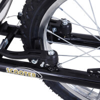 Kinderroller mit Luftreifen Kickscooter Scooter Tretroller Cityroller für Kinder Kickboard 16 Zoll ab 5 Jahre Höhenverstellbar Schwarz 143 x 58 x 92-100 cm