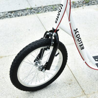 Kinderroller Scooter Tretroller Cityroller Kickscooter Roller Kinder Kickboard mit Luftreifen und Handbremse Scooter Kinder Wasserfest Faltbar ab 5 Jahre 16 Zoll weiß 139 x 58 x 90-96 cm
