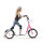 Kinderroller Tretroller mit Bremse, inkl. Korb, höhenverstellbar, für Kinder von 5 bis 12 Jahren, Weiß + Pink