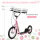 Roller Kinderroller mit Luftreifen Handbremse, 16 Zoll Tretroller Höhenverstellbar Kickscooter für Jungen und Mädchen ab 5 Jahre Kickboard Cityroller Kinder Scooter Rosa