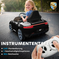 Elektrisches Aufsitzauto für Kinder, fernsteuerbar, Musik, Hupe, USB, Sicherheitsgurt, für 3-5 Jahre, Schwarz