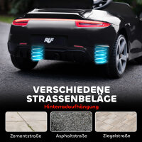 Elektrisches Aufsitzauto für Kinder, fernsteuerbar, Musik, Hupe, USB, Sicherheitsgurt, für 3-5 Jahre, Schwarz