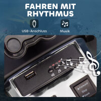 Elektrisches Kinderfahrzeug, Reverse-Dreirad-Design, Batteriebetrieb, MP3-Player, Hupe, 2 Geschwindigkeiten, LED-Lichter, 3-8 Jahre, Gelb