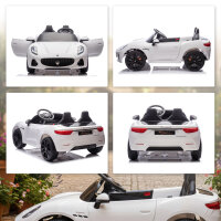 Maserati Elektroauto für Kinder, 2-Sitzer, 12V Batteriebetrieb, Fernbedienung, LED-Lichter, Musikfunktion, Weiß