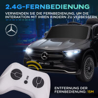 Elektro Kinderauto, lizenzierter Mercedes-Benz EQA, 3-8 km/h, Musik, Scheinwerfer, Hupe, Fernsteuerung, schwarz