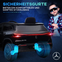Elektro Kinderauto, lizenzierter Mercedes-Benz EQA, 3-8 km/h, Musik, Scheinwerfer, Hupe, Fernsteuerung, schwarz