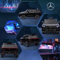 Elektro Kinderauto, lizenzierter Mercedes-Benz EQA, 3-8 km/h, Musik, Scheinwerfer, Hupe, Fernsteuerung, schwarz