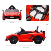 Elektro-Kinderauto, lizenzierter Lamborghini Aventador, Flügeltüren, Musik, Hupe, für 3-5 Jahre, rot