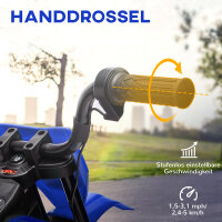 Elektro-Motorrad für Kinder, 12V Kindermotorrad mit Musik, Kinderfahrzeug mit Trainingsrädern, 3-6 Jahre, Blau