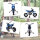 Elektro-Motorrad für Kinder, 12V Kindermotorrad mit Musik, Kinderfahrzeug mit Trainingsrädern, 3-6 Jahre, Blau