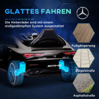Kinder-Elektroauto, fernsteuerbar, mit Transportrollen, LED-Lichter, Hupe, für Kinder von 3-6 Jahren, Schwarz