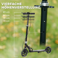 Kinderroller, Doppelte Bremsen, Metallrahmen, Fußstütze, faltbar, 3-8 Jahre, Schwarz