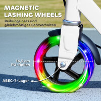 Kinderroller, Doppelte Bremsen, Metallrahmen, Fußstütze, faltbar, 3-8 Jahre, Weiß