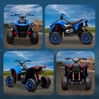 Elektroquad für Kinder, 3-6 km/h, LED-Scheinwerfer, Musik, USB, für 3-8 Jahre, Blau